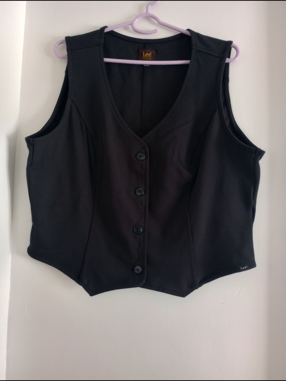 Lee Black Button-Front Vest Size XL